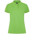 Lime Green - Front - Henbury Womens-Ladies Pique Polo Shirt