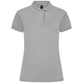 Silver - Front - Henbury Womens-Ladies Pique Polo Shirt