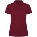 Burgundy - Front - Henbury Womens-Ladies Pique Polo Shirt