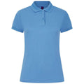 Mid Blue - Front - Henbury Womens-Ladies Pique Polo Shirt