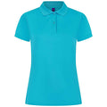 Turquoise - Front - Henbury Womens-Ladies Pique Polo Shirt