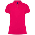 Bright Pink - Front - Henbury Womens-Ladies Pique Polo Shirt