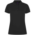 Black - Front - Henbury Womens-Ladies Pique Polo Shirt