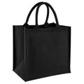 Black-Black - Front - Westford Mill Midi Jute Tote Bag