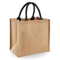 Natural-Black - Front - Westford Mill Midi Jute Tote Bag