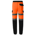 Orange-Navy - Back - Yoko Mens Hi-Vis Jogging Bottoms