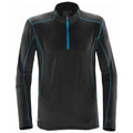 Black-Electric Blue - Front - Stormtech Mens Pulse Zip Neck Fleece Top