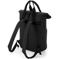 Black - Back - Bagbase Unisex Adult Roll Top Twin Handle Backpack