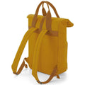 Mustard - Front - Bagbase Unisex Adult Roll Top Twin Handle Backpack