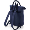 Navy Dusk - Back - Bagbase Unisex Adult Roll Top Twin Handle Backpack