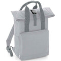 Light Grey - Front - Bagbase Unisex Adult Roll Top Twin Handle Backpack