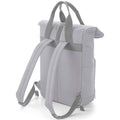 Light Grey - Back - Bagbase Unisex Adult Roll Top Twin Handle Backpack