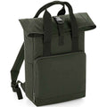 Olive - Front - Bagbase Unisex Adult Roll Top Twin Handle Backpack