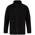 Black - Front - Henbury Unisex Adult Recycled Polyester Fleece Jacket