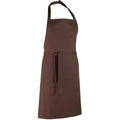 Brown - Front - Premier Unisex Adult Colours Full Apron