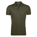 Army - Front - SOLs Mens Prime Pique Plain Short Sleeve Polo Shirt