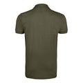 Army - Back - SOLs Mens Prime Pique Plain Short Sleeve Polo Shirt