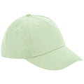 Pistachio - Front - Beechfield Childrens-Kids Organic Cotton 5 Panel Baseball Cap