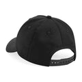 Black - Back - Beechfield Childrens-Kids Organic Cotton 5 Panel Baseball Cap