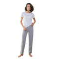 White-Heather Grey - Back - Towel City Womens-Ladies Pyjama Set