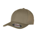 Khaki - Front - Flexfit Recycled Polyester Baseball Cap