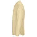 Beige - Side - NEOBLU Mens Poplin Bart Mao Collar Long-Sleeved Formal Shirt