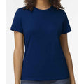 Navy - Front - Gildan Womens-Ladies Soft Midweight T-Shirt