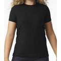 Pitch Black - Front - Gildan Womens-Ladies Soft Midweight T-Shirt