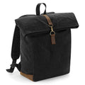 Black - Front - Quadra Heritage Leather Trim Backpack