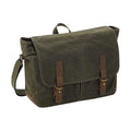 Olive - Front - Quadra Heritage Leather Trim Messenger Bag