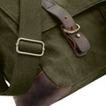 Olive - Back - Quadra Heritage Leather Trim Messenger Bag