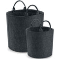 Charcoal Melange - Front - Bagbase Felt Laundry Basket