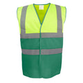 Yellow-Paramedic Green - Front - Yoko Unisex Adult Two Tone Hi-Vis Vest