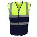 Yellow-Navy - Front - Yoko Unisex Adult Two Tone Hi-Vis Vest