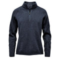 Navy - Front - Stormtech Womens-Ladies Avalante Heather Quarter Zip Fleece Top