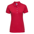 Classic Red - Front - Russell Womens-Ladies Pique Stretch Polo Shirt