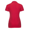 Classic Red - Back - Russell Womens-Ladies Pique Stretch Polo Shirt