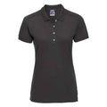 Black - Front - Russell Womens-Ladies Pique Stretch Polo Shirt