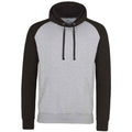 Heather Grey - Front - Awdis Mens Baseball Hoodie