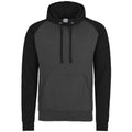 Charcoal-Jet Black - Back - Awdis Mens Baseball Hoodie