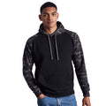 Solid Black-Black - Side - Awdis Mens Baseball Hoodie