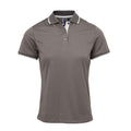 Dark Grey-Silver - Front - Premier Womens-Ladies Coolchecker Contrast Pique Polo Shirt