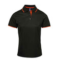 Black-Orange - Back - Premier Womens-Ladies Coolchecker Contrast Pique Polo Shirt