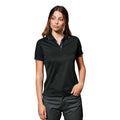 Black-Purple - Side - Premier Womens-Ladies Coolchecker Contrast Pique Polo Shirt