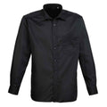 Black - Front - Premier Mens Poplin Long-Sleeved Shirt