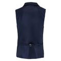 Navy - Back - Premier Mens Herringbone Waistcoat