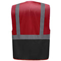 Red-Black - Back - Yoko Unisex Adult Executive Hi-Vis Waistcoat