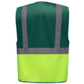 Paramedic Green-Yellow - Back - Yoko Unisex Adult Executive Hi-Vis Waistcoat