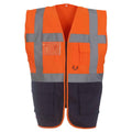 Orange-Black - Front - Yoko Unisex Adult Executive Hi-Vis Waistcoat