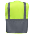 Yellow-Grey - Back - Yoko Unisex Adult Executive Hi-Vis Waistcoat